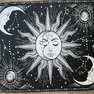 Black and White Celestial Tapestry